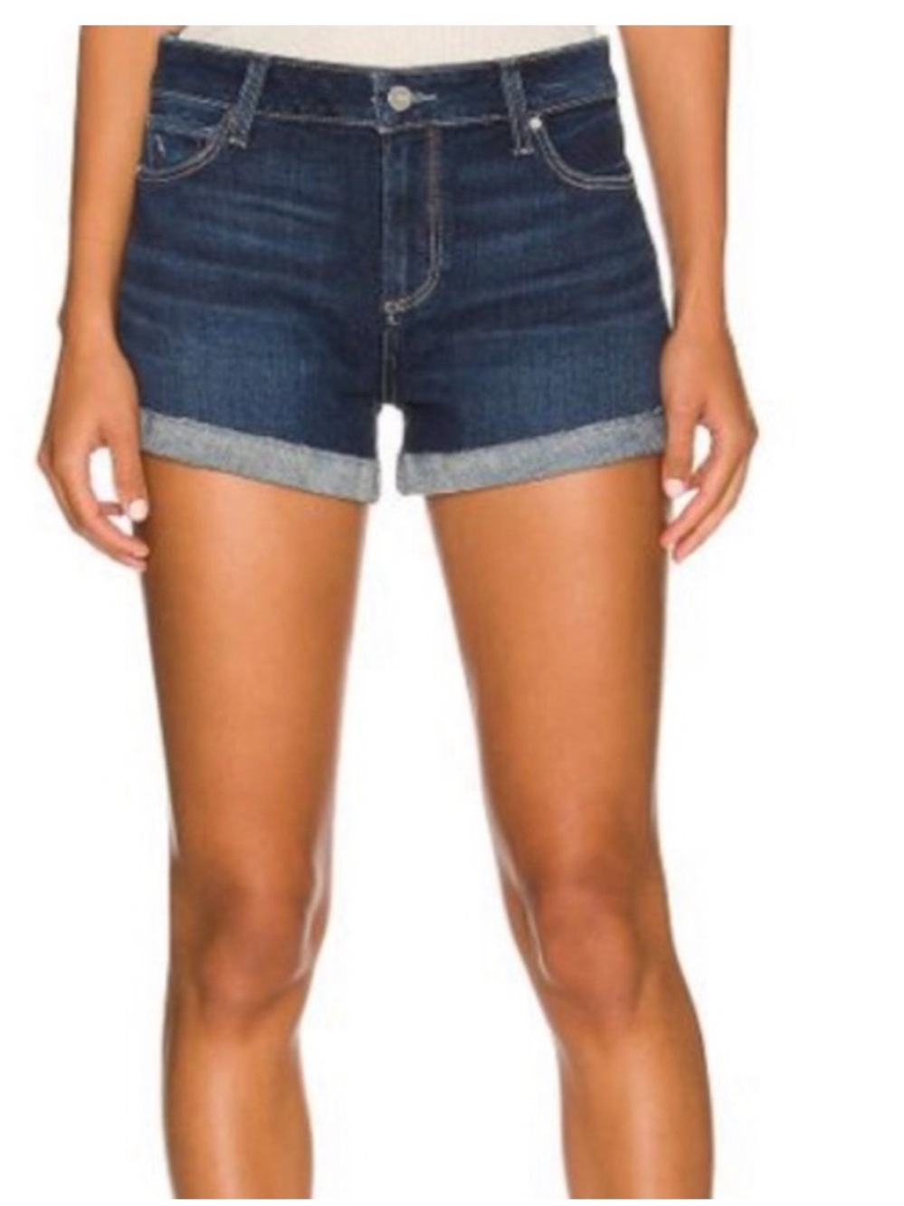 Paige Jimmy Jimmy Denim Jean Shorts Medium Dark Wash Cuffed size 25